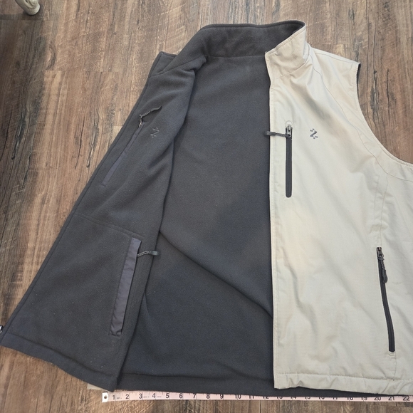 IZOD Performance Reversible Vest Mens Size XL Tan/Beige Full Zip Sleeveless - Picture 16 of 16